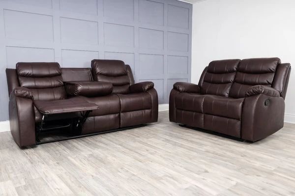 Honey Leather Roma Recliner Sofa